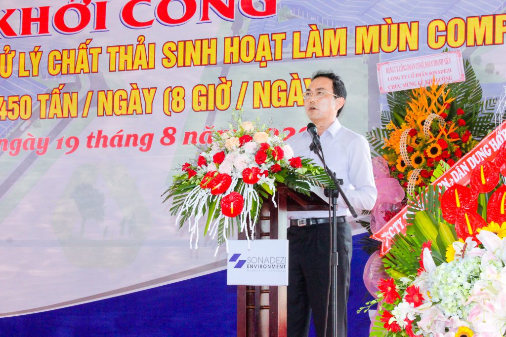 Mr. Vo Van Chanh - Vice Chairman of Dong Nai Provincial People's Committee delivered a speech at the groundbreaking event