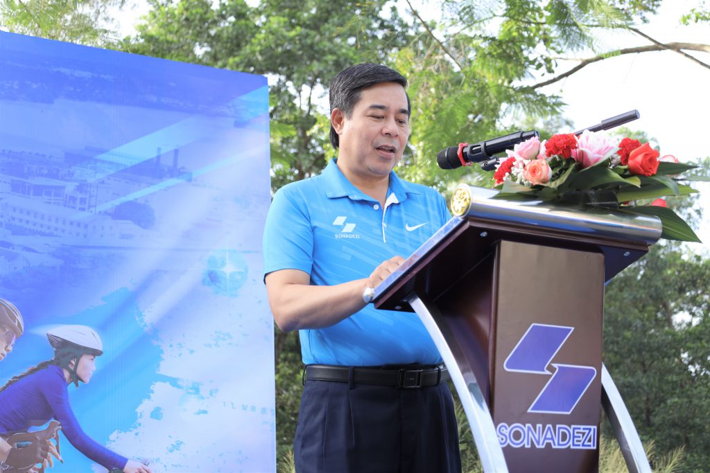 Tổng Giám đốc Sonadezi Trần Thanh Hải phát biểu tại Hội thao năm 2022