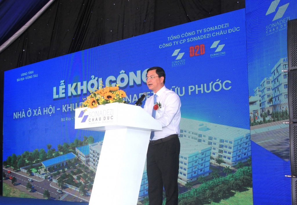 Ông Nguyễn Công Vinh - Phó Chủ tịch UBND tỉnh Bà Rịa - Vũng Tàu phát biểu tại lễ khởi công